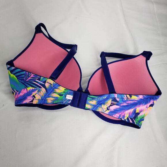 Pink Victorias secret wear everywhere push up bra 34DD blue pink - Picture 2 of 6